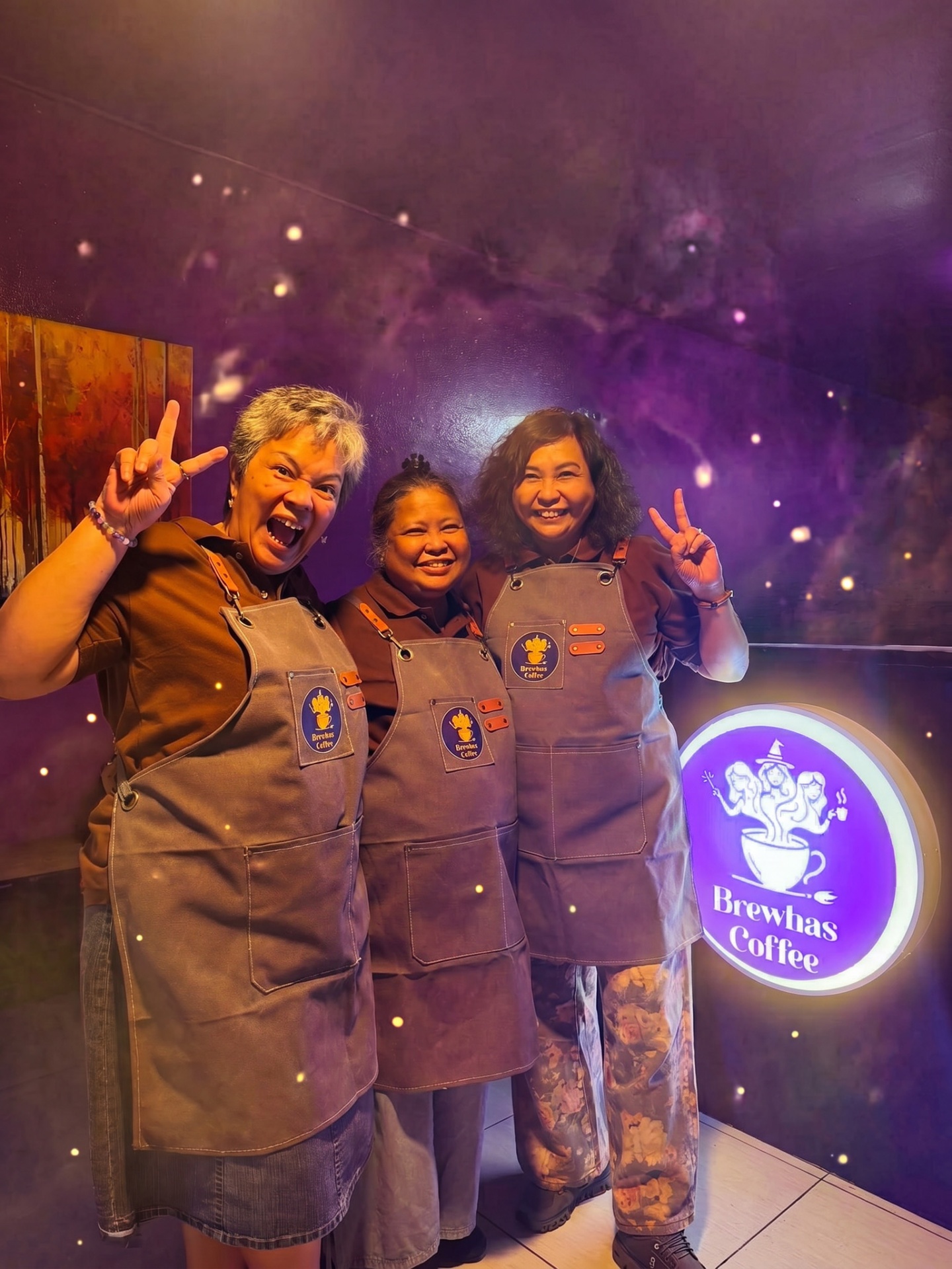 The three founders of Brewhas Coffee House