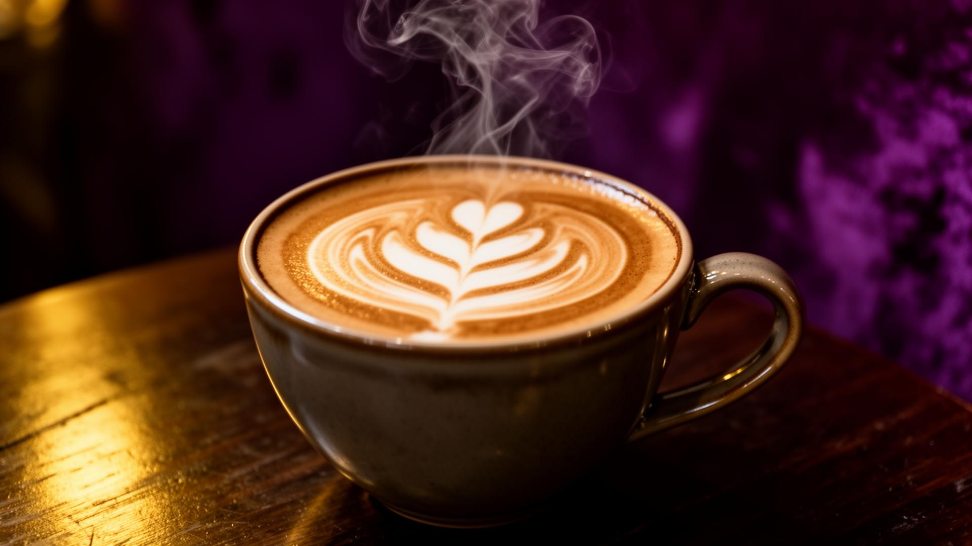Latte with rosetta art
